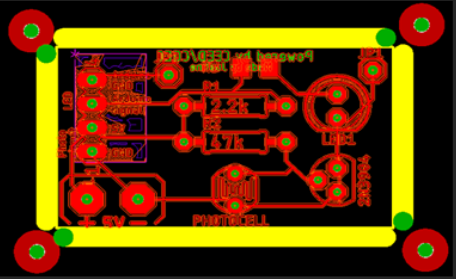 Front of PCB design with the toolpath generated