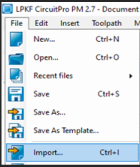 File Import menu