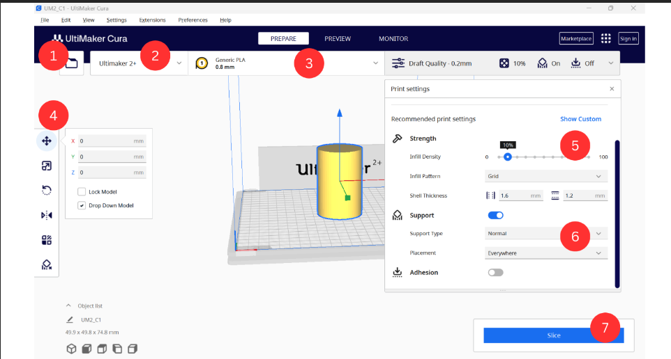 Cura Interface